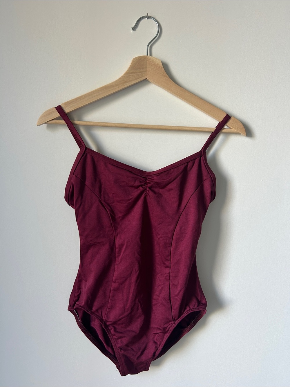 Women's Burgundy One-Piece Swimsuit with Thin Straps